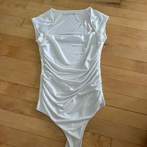 Women’s Abercrombie White Ruched Bodysuit